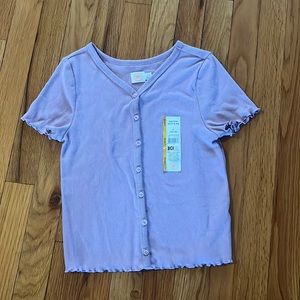Purple crop top with buttons